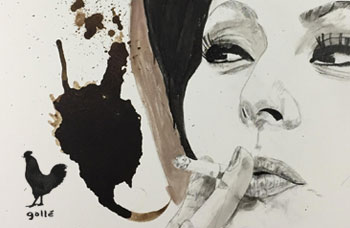 Italian Icons Series: Sofia Loren | detail of the painting | Francesco Galle contemporary art artist prints for sale, Toronto art studio