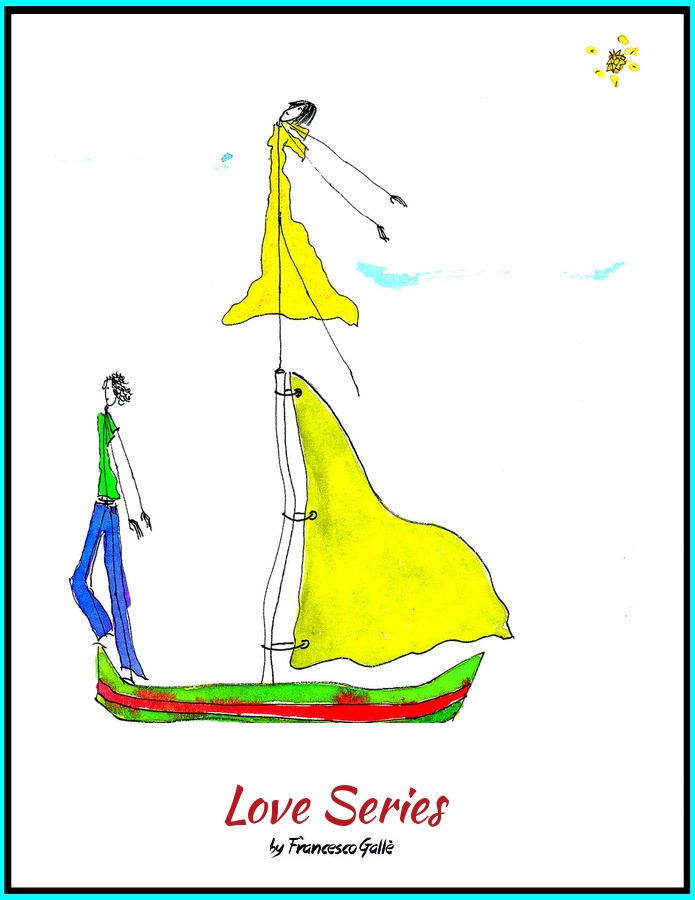 Love Series poster: two lovers on a yellow-sailed boat